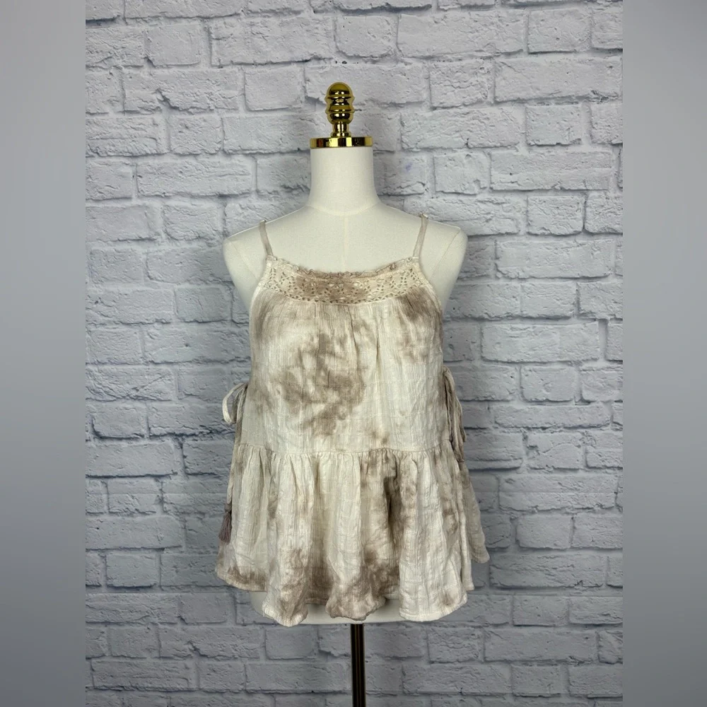 NWT Aerie Boho Babydoll Tie Dye Tank Top Lace Crochet size S - Picture 2 of 7